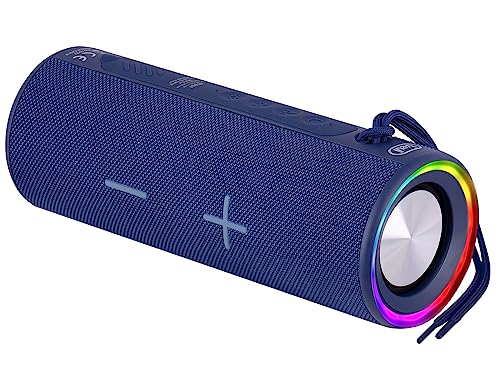 Trevi XR 8A35 Verstärkter Lautsprecher, tragbar, 20 W, mit Bluetooth, TWS-Funktion, USB, Micro SD, AUX-IN, IPX4 wasserdicht, wiederaufladbarer Akku über USB Type-C, Blau