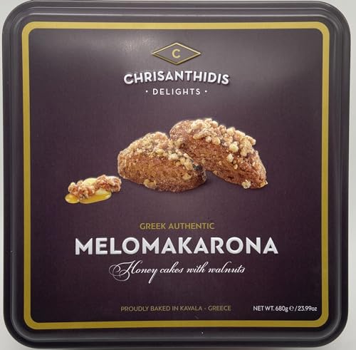 Chrisanthidis Delights Melomakarona Traditionelles griechisches Weihnachtsgebäck in Metallbox 680g