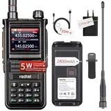 Radtel RT-470X 5W Dual Band Ham Radio Amateur Funkgerät Walkie Talkie mit Aviation Band AmateurFunk Empfang und Color LCD FM Radio Scanner