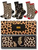 soxo Leopard Socken Damen Tiermuster Geschenke Für Frauen Lustige Geschenk Bunte Damensocken Animalprint Socks Box 35-40 Braun 3 Paar