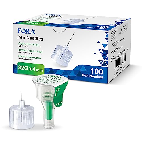 FORA Komfort Insulin Pen Nadeln (32G, 4mm) – Universell Einsetzbar, 100 Stück Packung