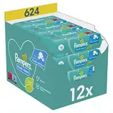 Pampers Fresh Clean Feuchttücher 12 Packungen (12 X 52 Stück), 624 Feuchttücher, Milder Duft, Auch Für Hände Und Gesicht Geeignet