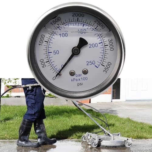 Hochdruckreiniger-Manometer, 250 Bar/3500 Psi, für M14 x 1,5 Gewinde Hochdruckreiniger, Manometer, für Hochdruckreiniger von 2,2/3/4/5,5 kW