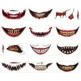 12 Mund-Tattoo-Aufkleber, Temporäre Tattoo-Aufkleber, Party-Tattoo-Aufkleber, Kreative Tattoo-Aufkleber, Erwachsene Tattoo-Aufkleber, Cosplay-Dekoration-Aufkleber