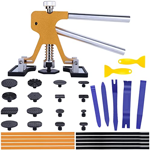 Manelord Dellen Reparatur Ausbeulwerkzeug Lackfreies Dent Puller Set, Dellen Reparaturset, Auto Paintless Dent Removal Kit, DIY Golden Lifter für Fahrzeug Dellen/Tür Dings/Hagel Schaden Entfernen