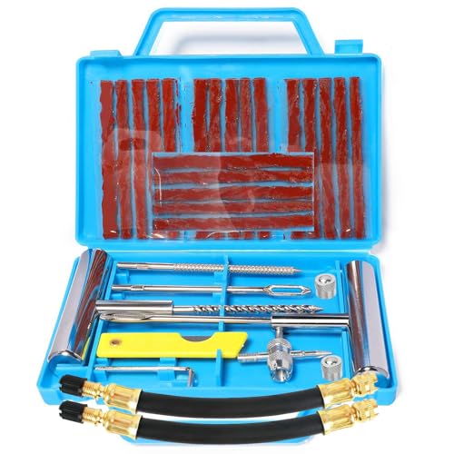 QUNNIE 32-teiliges Reifenreparaturset, Auto Pannenset Pannenreparaturwerkzeug für Auto, Motorrad, Traktor, Wohnmobil