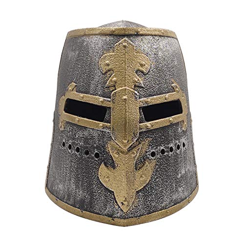 LOOYAR Kinderspielzeug Mittelalter Mittelalter Kreuzfahrer Ritter Soldat Krieger Kostüm Helm mit klappbarer Gesichtsmaske für Jungen Battle Play Halloween Cosplay LARP