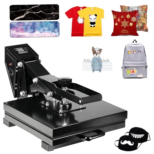 38x38CM 1400W Heat Pressing Digital Heat Press Machine, for T-Shirt Canvas Bag Mouse Pad Transferring Designs Artwork 15"x15"