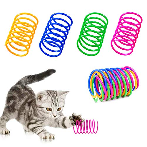 TaimeiMao 20 Stück Cat Spring Spielzeug,Kunststoff Spiralfedern,Spirale Katzen Spielzeug,Spielzeug Spiralfedern,Neuheit Haustiere Spielzeug, Bunte Spiralfedern,Spring Spirale für Katze