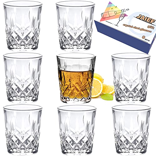 JAIEF 5cl Schnapsgläser, bleifreies Glas, klares Schnapsglas mit schwerem Boden (8 Stück)