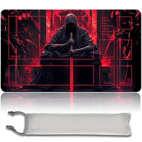 MTG Spielmatte+Bag 60X35 cm MTG Spielmatte mit Zonen, genähte Kanten Spielmatte Trading Card Game Spielmatten Mauspad Glatte Gummioberfläche TCG Spielmatte (MTG Set 42-3,with Zone)