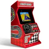 Mini-Arcade-Rennmaschine, 30 integrierte 8-Bit-Rennspiele, Auto-, Fahrrad-, Boots- und Skispiele, 2,4-Zoll-Vollfarbbildschirm, Lenkrad, Schalthebel, 2 Tasten, ThumbsUp!