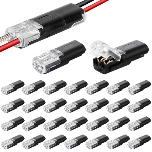 30 Stück Auto Kabelverbinder Wasserdicht 2 Polig,12V Stecker 2 pin,Kabel Steckverbinder,Schneller Kabelstecker Verbindungen 12V für 18-22 AWG Kabel Crimp,Steckverbindung Wire Connector für KFZ LKW