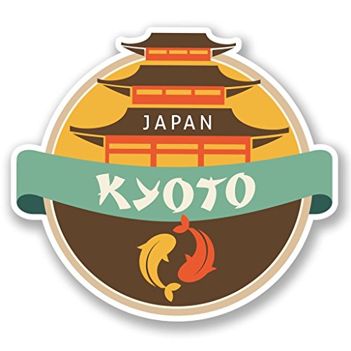 2 x 10cm/100mm Japan Kyoto Vinyl SELBSTKLEBENDE STICKER Aufkleber Laptop reisen Gepäckwagen Cool Zeichen Spaß #5707
