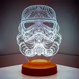 Stormtrooper Star Wars Lampe Personalisierte Geschenke mit Gravur 3D Led Lampe Wunschtext Schlummerlicht Farbwechsel Dekor Lampe