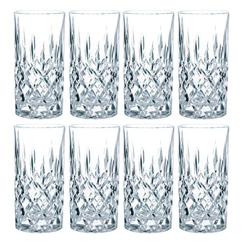 Spiegelau & Nachtmann Nachtmann Noblesse Longdrinkglas Set, 8er Set, Wasserglas, Saftglas, Kristallglas, H 14.8 cm, 375 ml