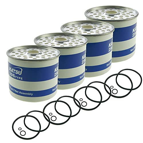 KATSU Diesel Kraftstofffilter Filterelement 4 Stück für CAV296 Dieselmotor Kraftstofffilter Wasserabscheider Ersatz Marineboot Schnellboot Traktoren Marine elektrische Generatoren