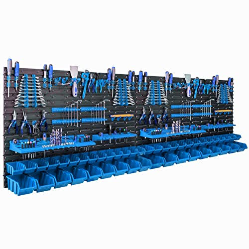 botle 46 Stapelboxen Wandregal Kunststoff 234 x 78 cm Werkzeughalter Werkstatt Garage Lagersystem Sichtlagerkästen Schütte