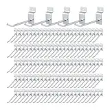 uyoyous Display Haken Lamellenwand Slatwall Hake 15 CM, 100 Stück Pegboard Slatwall-haken Werkzeugwand Wandhaken Panel Wandhalter Aufhänger Lamellenwände Metall Hook für Laden, Garage Retail Store