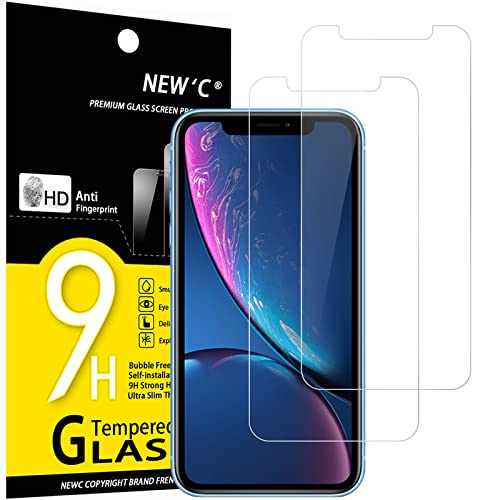 NEW'C 2 Stück, Panzer Schutz Glas für iPhone 11 und iPhone XR, Frei von Kratzern, 9H Härte, HD Displayschutzfolie, 0.33mm Ultra-klar, Ultrabeständig