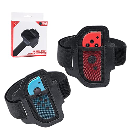 2er-Pack Beingurte kompatibel mit Nintendo Switch Sports Soccer/Ring Fit Adventure,Verstellbare Elastische Atmungsaktiver Beingurt Kompatibel mit Switch OLED/Switch,für Erwachsene