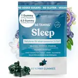 Melatonin Gummies für einen guten Schlaf – Zuckerfrei Vegan Erwachsene und Melatonin Kinder Sleep Gummies für Reduziert Schlaflosigkeit - Melatonin + Vitamin B6 + Magnesium + Passionsblume 60u