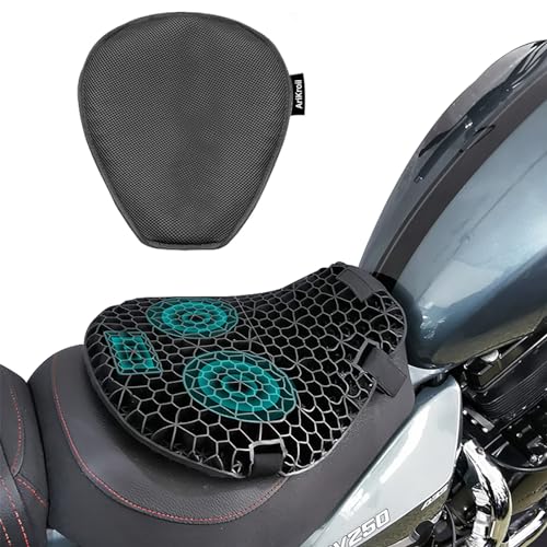 AriKroii Motorrad Sitzkissen Faltbares, nimmt Innovative Gel-Kissen-Stoßdämpfungs-Sitzschutzvorrichtung an, die physisch atmungsaktiv und komfortabel für eine Lange Zeit ist