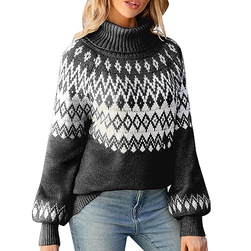 Damen Rollkragenpulli Oversized Kaschmir Strickpullover Festliche Pullover Schwarzer Zopfmuster Dicker Grobmaschig Rollkragenshirt Women's Lang Cashmere Sexy Essentials Rolli