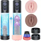 Penispumpe Penis Vakuumpumpe, Penis Pumpe IPX7 Wasserdicht Mit 6 Penisring Sex Spielzeug Für die Männer Extender, Wasser Penispumpen PenisvergrößErung Penis Pump Elektrische, Masturbieren für Männer