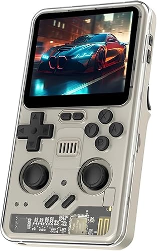 RGB20 Pro Handheld Spielkonsole 64GB RK3566 Quad-Core Open Source System, Duale TF Karten, TV Ausgang, Retro Konsole 3,2 Zoll IPS Bildschirm,5000 mAh, klassisches Spiel erlebnis（White）