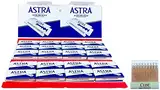 Astra Superior Stainless Blue Rasierklingen - 100 Rasierklingen und 20 Blutstillstifte aus Alaun zur Behandlung kleiner Rasierverletzungen