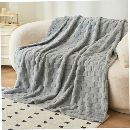 Meooyo Babydecke, 28x39 3D Reversible Karierte Babydecke, hautfreundliche, leichte, atmungsaktive multifunktionale Fluffy für Neugeborene
