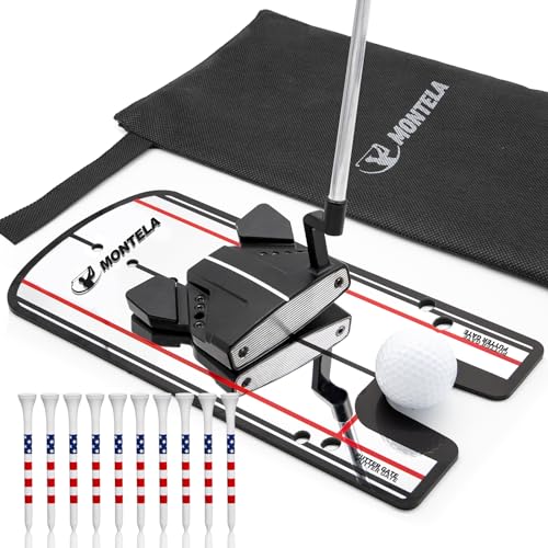 Montela Golf Putting Spiegel, tragbare Trainingshilfe, Putting-Spiegel, Trainingshilfe für Golf-Übungen, Putting-Trainer, Golf-Putting-Ausrichtungsspiegel für Anfänger, unverzichtbare Golfausrüstung