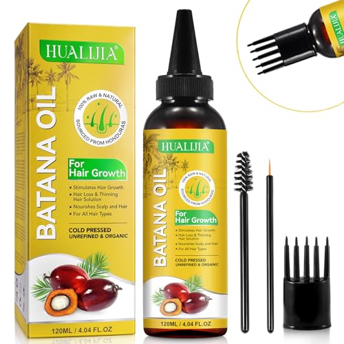 Boi Batana Öl für Haarwachstum, 100% Raw Batana Oil - Reines Organisches Batana-Haaröl Verhindert Haarausfall, Beseitigt Splissenden und Erhöht Glanz für Männer und Frauen (120ml)