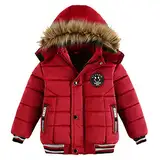 Fulidngzg Winterjacke Jungen Mädchen Kleinkind Gefüttert Winterjacke Wintermantel Kapuzenjacke Warm Übergangsjacke Kinderjacken Fleece Lang Steppjacke Dicke Reißverschluss Softshelljacke Schneejacke