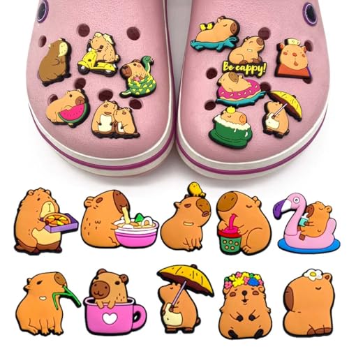 JAWUZ 20 stück Capybara Schuhanstecker Set, DIY Schuh Charms, Schuhanstecker, crocs charms, Geburtstags Geschenke PartyGeschenke für Kinder