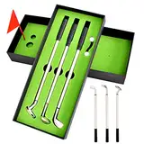 Colexy Golf Stifte Set, 3 Golfschläger Kugelschreiber Mini Desktop Golfball mit schwarzer Geschenkbox, Golfgeschenk Geschenkidee für Golfer Fans Golf Club Damen Herren Golfgeschenkartikel