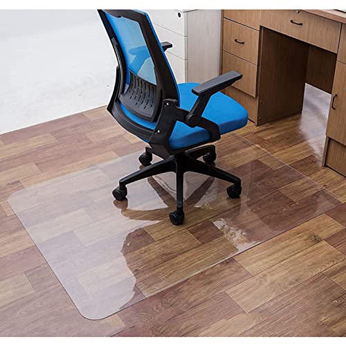 Transparente Bürostuhlmatte für harte Böden, 80 x 160 cm, PVC-Anti-Rutsch-Bodenschutz, transparente Schreibtischunterlage für Zuhause und Büro, leicht zu reinigen