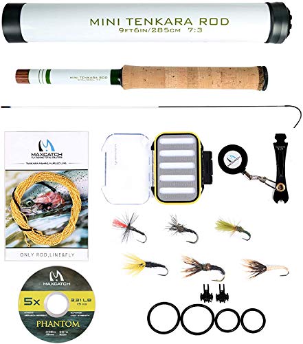 MAXIMUMCATCH Mini Tenkara Ruten 285/360CM Teleskopierbare Carbon Tenkara Rute 6:4/7:3Aktion (285cm Combo)