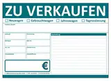 KFZ-Schilder ZU VERKAUFEN nass abwischbar, beidseitig bedruckt, für Auto Handel, Schnellversand (5)