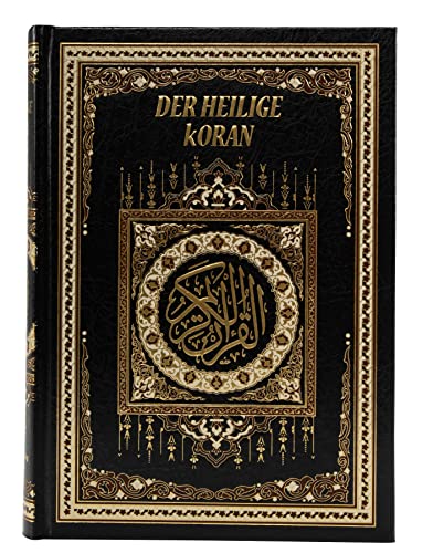 Koran Arabisch Deutsch Schwarz + Übersetzung + Hardcover Große Schrift inkl. Lautschrift für Anfänger - Quran Transkription - Heiliger Qur'an + Transliteration