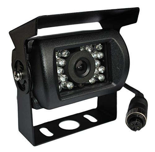 Rückfahrkamera 4 PIN 4PIN Kamera Farbe Drehbar Nachtsicht IR CCD Metallgehäuse schwarz für Monitor Auto KFZ PKW Wohnmobil Transporter Aufbau YMPA RFK-M120-4PIN