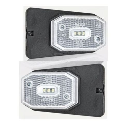 Friso Begrenzungsleuchten Umrissleuchten Seitenmarkierungsleuchten Positionsleuchten mit Halter LED weiß 1 Set=2 Stück Anhänger LKW Wohnwagen Nutzfahrzeuge Trailer