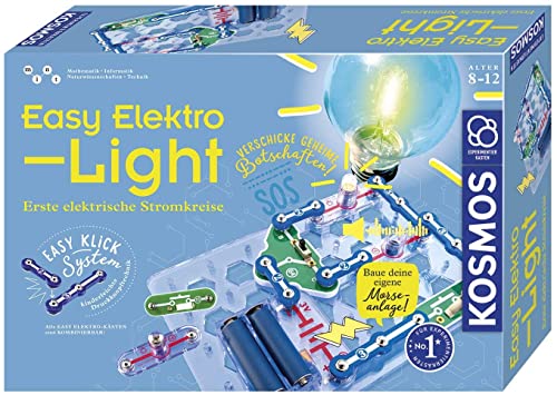 KOSMOS 620530 Easy Elektro - Light. Erste elektrische Stromkreise erstellen. Spielerisch die Elektrizität entdecken. Experimentierkasten zu Elektrotechnik für Kinder ab 8-12 Jahre