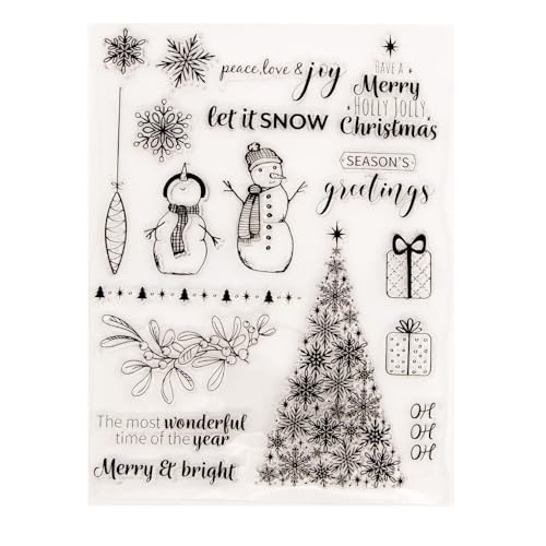 Fliyeong Weihnachtsbaum Schneemann Silikon Clear Stamp Seal DIY Scrapbook Präge Album Decor Craft Art Hohe Qualität