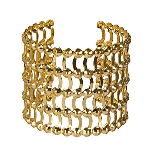 Boland 64421 - Armband Grace, gold, verstellbare Größe, für Damen, 5-reihiger Armreif, Armkette, Modeschmuck, Schmuckstück, Karneval, Fasching, Fastnacht, Mottoparty