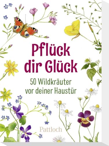 Pflück dir Glück: 50 Wildkräuter vor deiner Haustür | Kartenbox zur Bestimmung von Wildkräutern mit Bildern und Rezeptideen (Geschenke für Naturliebhaber und Gartenfreunde)