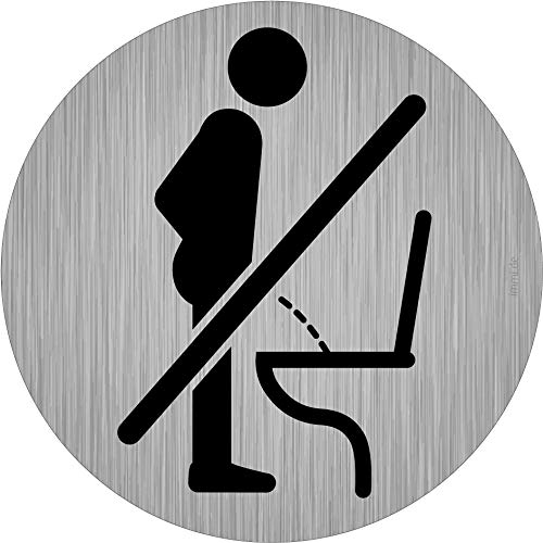 immi Toilette Hinweis, Bitte im Sitzen pinkeln, Nicht im Stehen pinkeln, 95mmØ