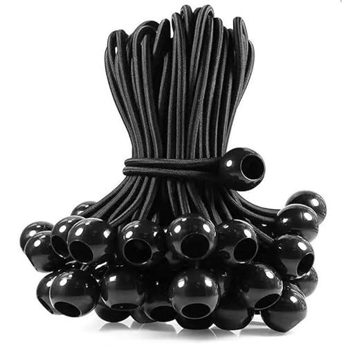 Spanngummis mit Kugel, 20 Stück Gummispanner mit Kugel, Planenspanner Gummispanner Zeltgummis, Expanderschlingen Gummischlaufen, für Planen Zelt Banner Netz Pavillions, Mehrfarbig, 10 CM