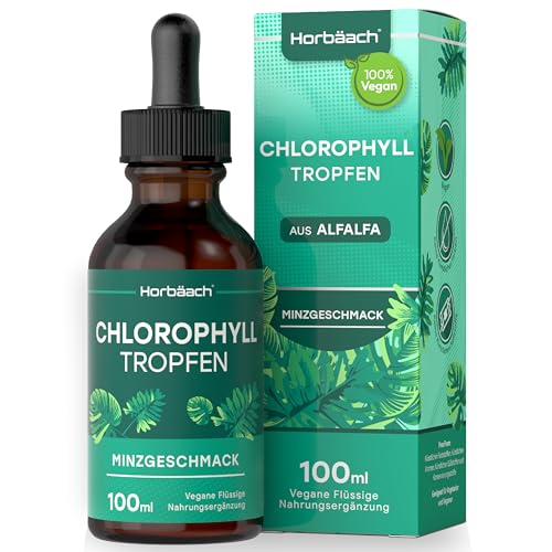 Chlorophyll Tropfen 100ml aus reinem Alfalfa | Vegane Chlorophyll Liquid | Hochdosiert & ohne Konservierungsstoffe | von Horbaach